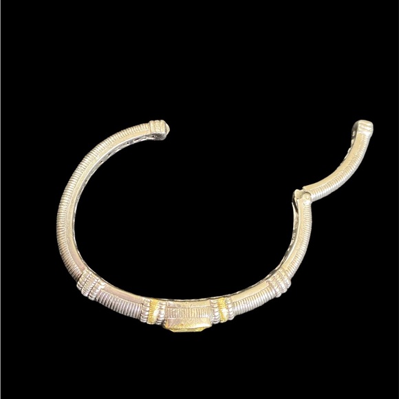 Judith Ripka Jr sterling silver hinged cuff bracelet with real diamonds - Picture 6 of 6